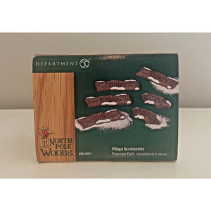 Vintage Dept 56 North Pole Woods Pincecone Path 52874 Village Accessory Set Of 6